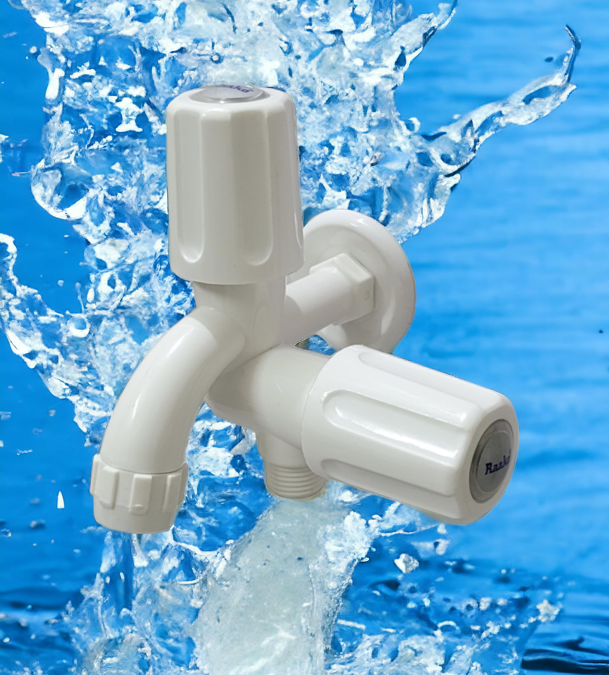 Raako Plastic Two-Way Tap for Bathroom Fitting - Bib Tap Faucet (Wall Mount Installation Type) - Bib Tap with Flange for Bathroom, Kitchen, and Offices - Premium Material Mixer Faucet (B0D5YMP5VL) Amazon Price History, Amazon Price Tracker