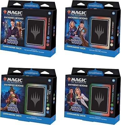 Magic The Gathering Doctor Who Commander Deck Bundle â€“ Includes All 4 Decks (1 Masters of Evil, 1 Blast from The Past, 1 Timey-Wimey, and 1 Paradox Power Deck Set)