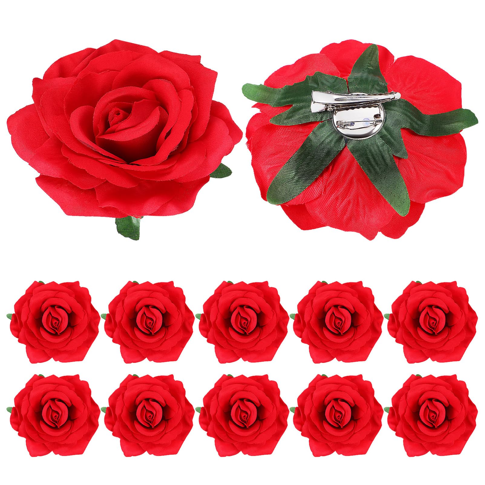Didiseaon 12pezzi Fermagli per Capelli Forma di Rosa Fermagli per Capelli Forma di Fiore Floreali per Donna da Sposa Copricapo Floreale Fiori Realistici