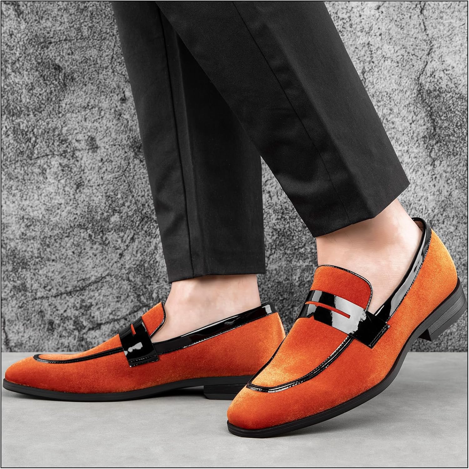 JITAI Mens Velvet Loafers Dress Shoes Loafers for Men Tuxedo Suit Shoes - Image 2