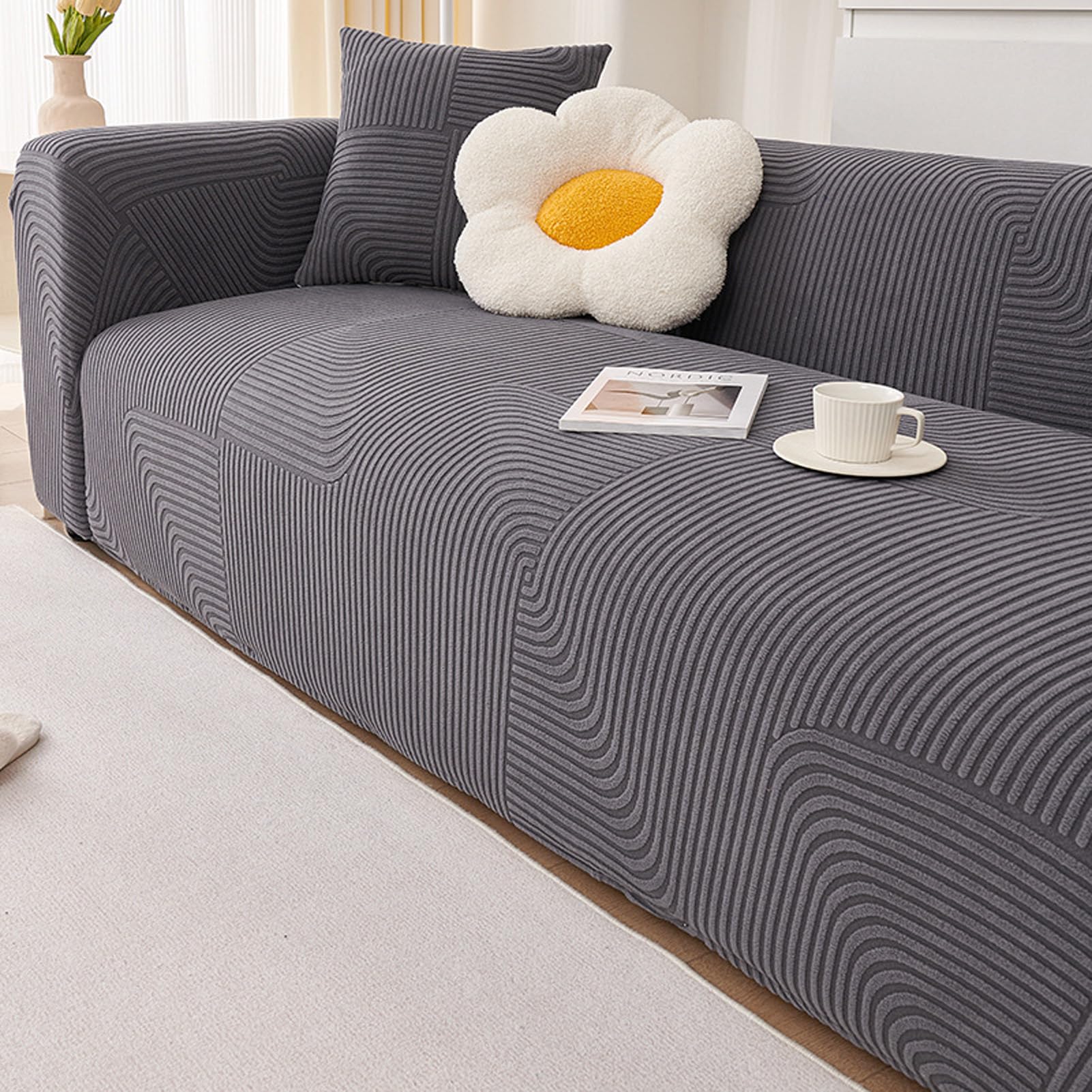 Housse de canapé en velours extensible pour salon de 1 à 5 places