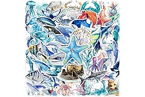 50 PCS Ocean Animals Stickers for Water Bottles: Your Marine Life Sticker Collection Starts Here!