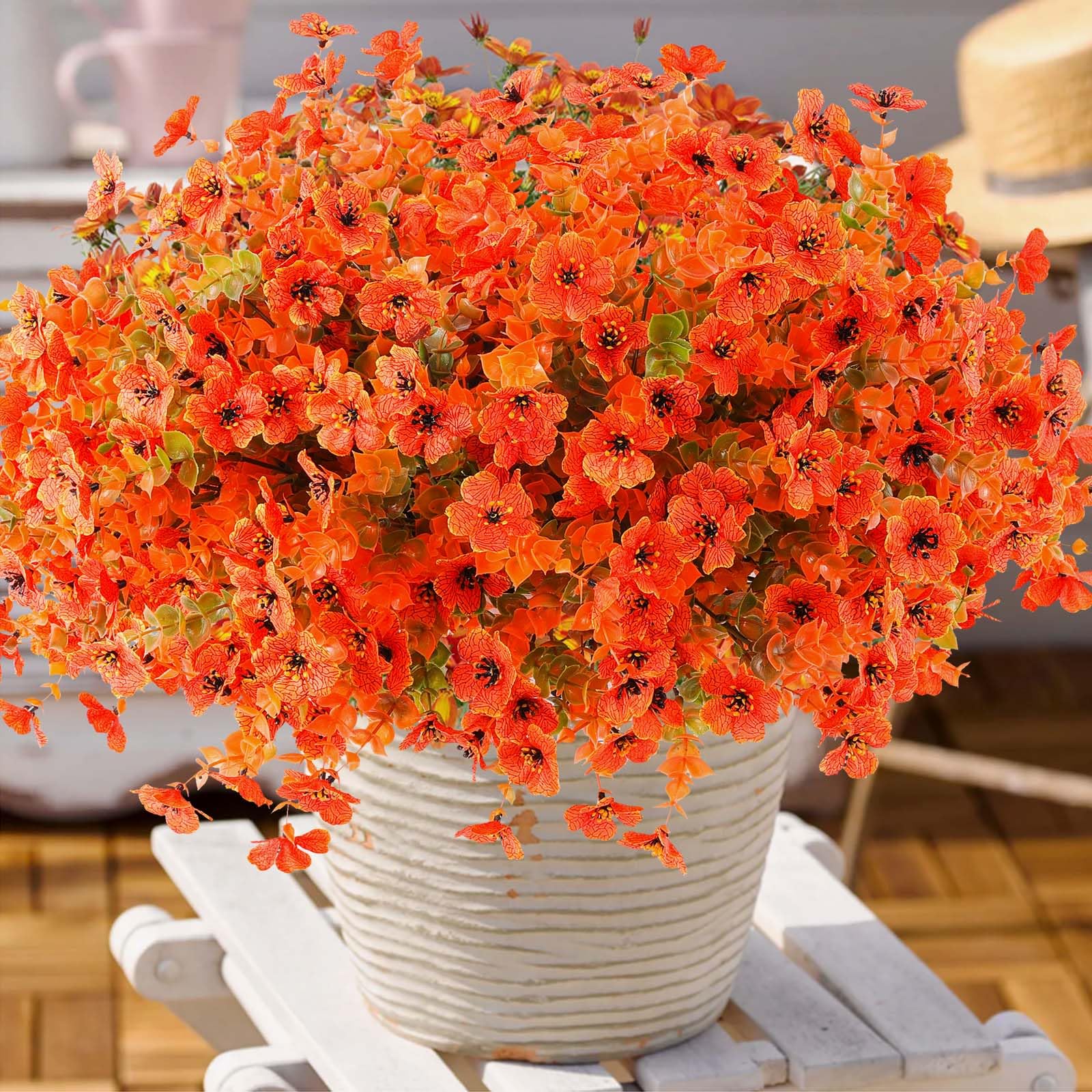 Rowfad 36 Pcs Artificial Mums Flowers Outdoor Plastic Fall Flowers Fake Mums
