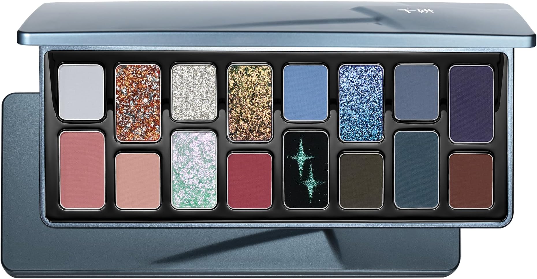 16-Color Eyeshadow Palette – Glitter, Matte & Shimmer Shades in Neutrals, Blues & Jewel Tones | High-Pigment, Long-Lasting Eye Makeup （#15 StarCore）