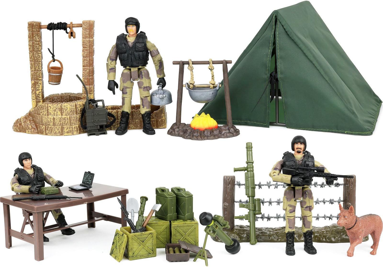 Click N' Play Military Campsite 35 Piece Play Set with Accessories.