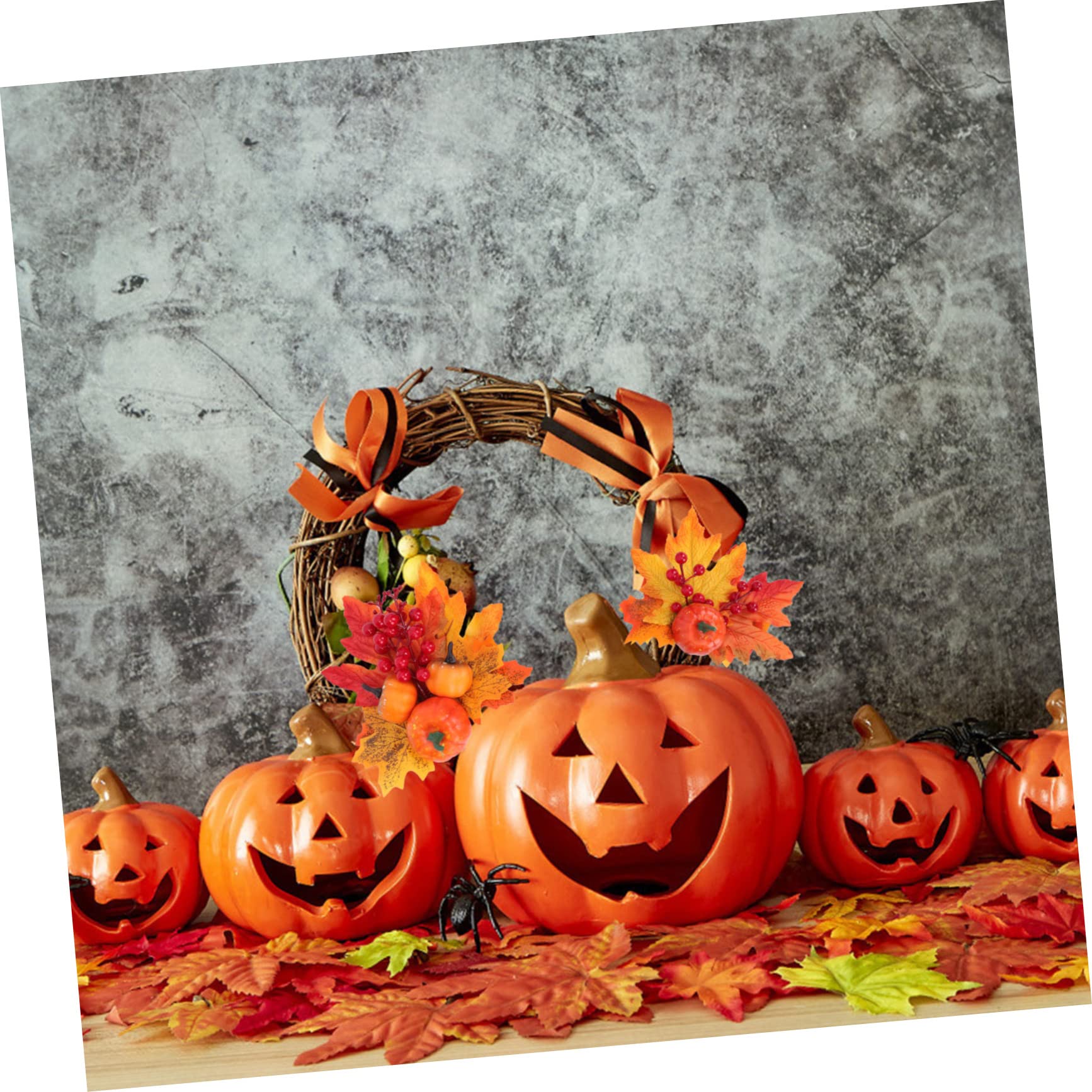 Cabilock 15stücke Künstliche Kürbisdekorationen Mit Ahornblatt Für Erntedankfest Und Halloween Für Wohnkultur Und Feierlichkeiten Herbstverzierung