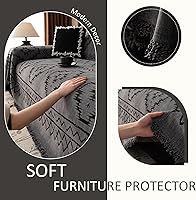 Vista 165 de VClife funda boho de sofá de felpilla para sofá seccional, funda antideslizante para sofá de 2 plazas, protector para mascotas con borlas, funda