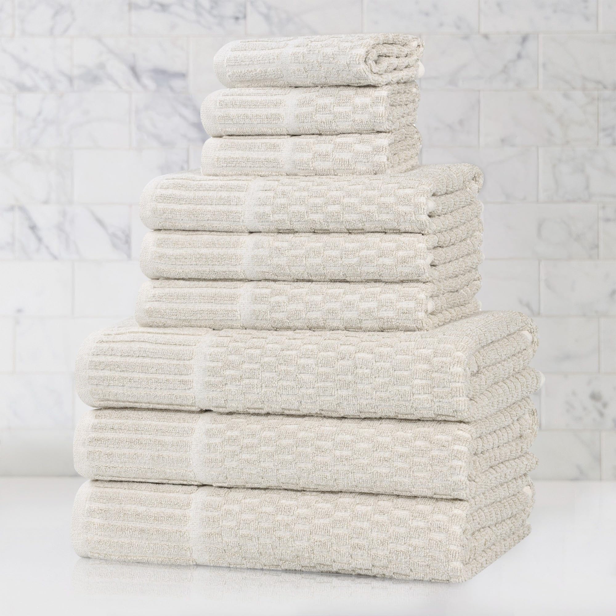 Superior Juno Viscose Cotton Blend Medium Weight Towels, for Bathroom, Shower, Spa, Plush, Quick Dry, Ultra-Soft Towels, Bath Essentials, Border
