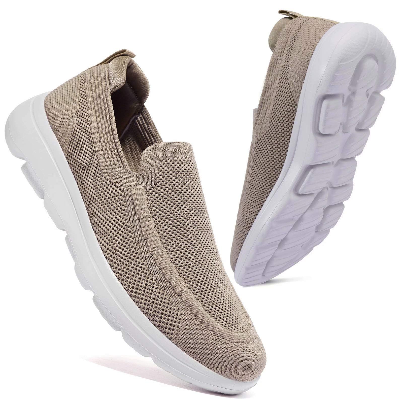 konhill Herren Slip-On Sneaker Leicht & Atmungsaktiv - Mesh Sportschuhe für Fitness, Tennis und Freizeit