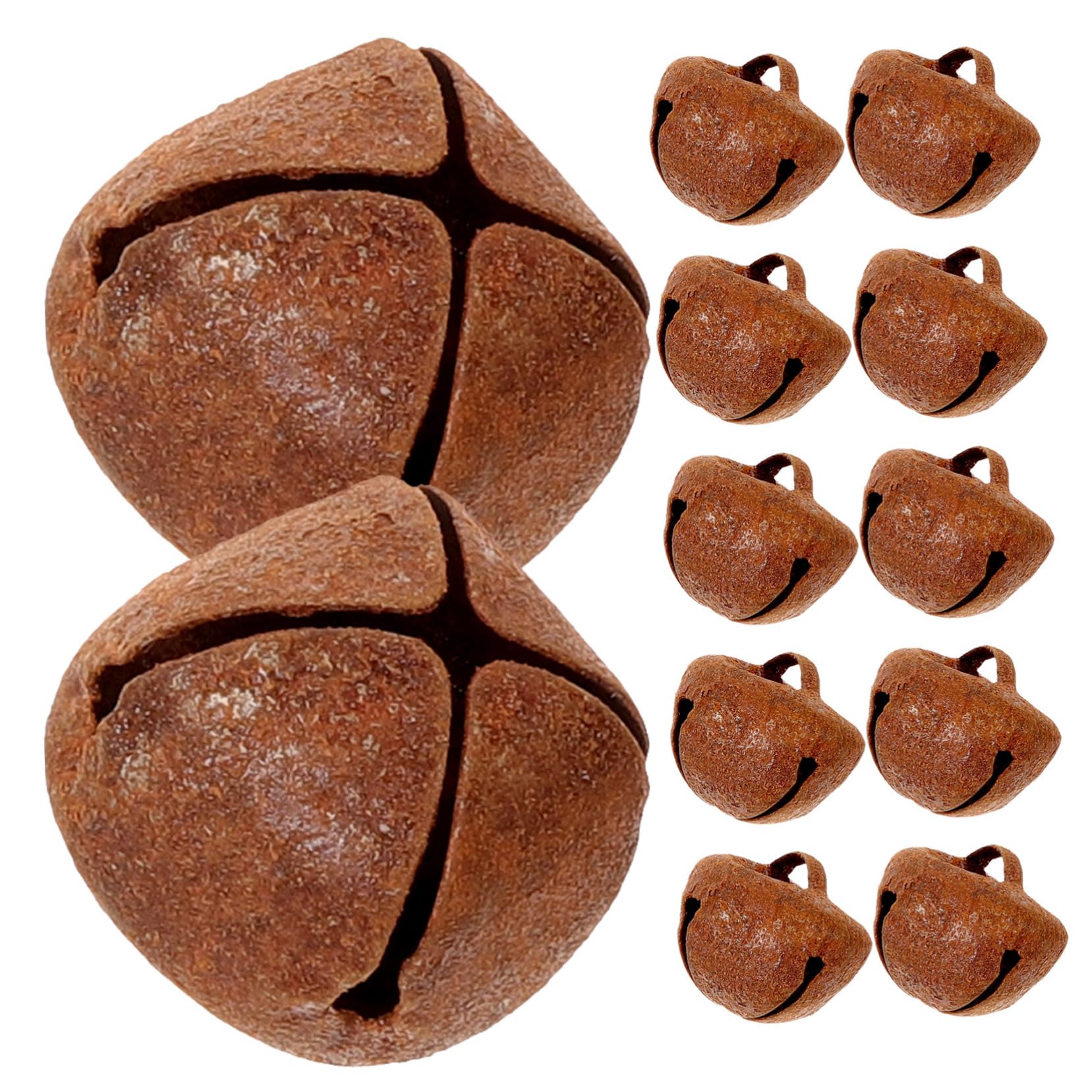 VOSAREA 100Pcs Vintage Craft Bells Decorative Bells with Star Shaped Cutouts for Christmas Tree DIY Wedding Decor and Festival Bell Decor for Crafting and Home Decoration