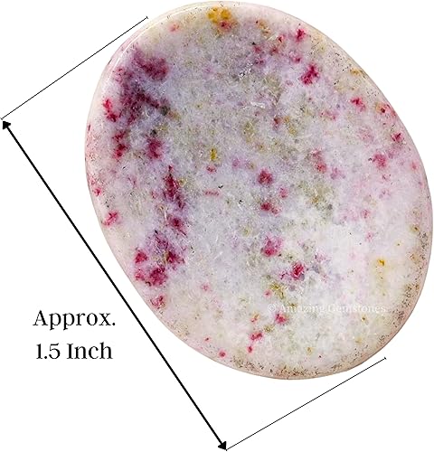 Vista 108 de Cristales de piedra de preocupación de cuarzo rosa y piedras curativas, piedras de preocupación para regalos de alivio del estrés, cristal de piedra