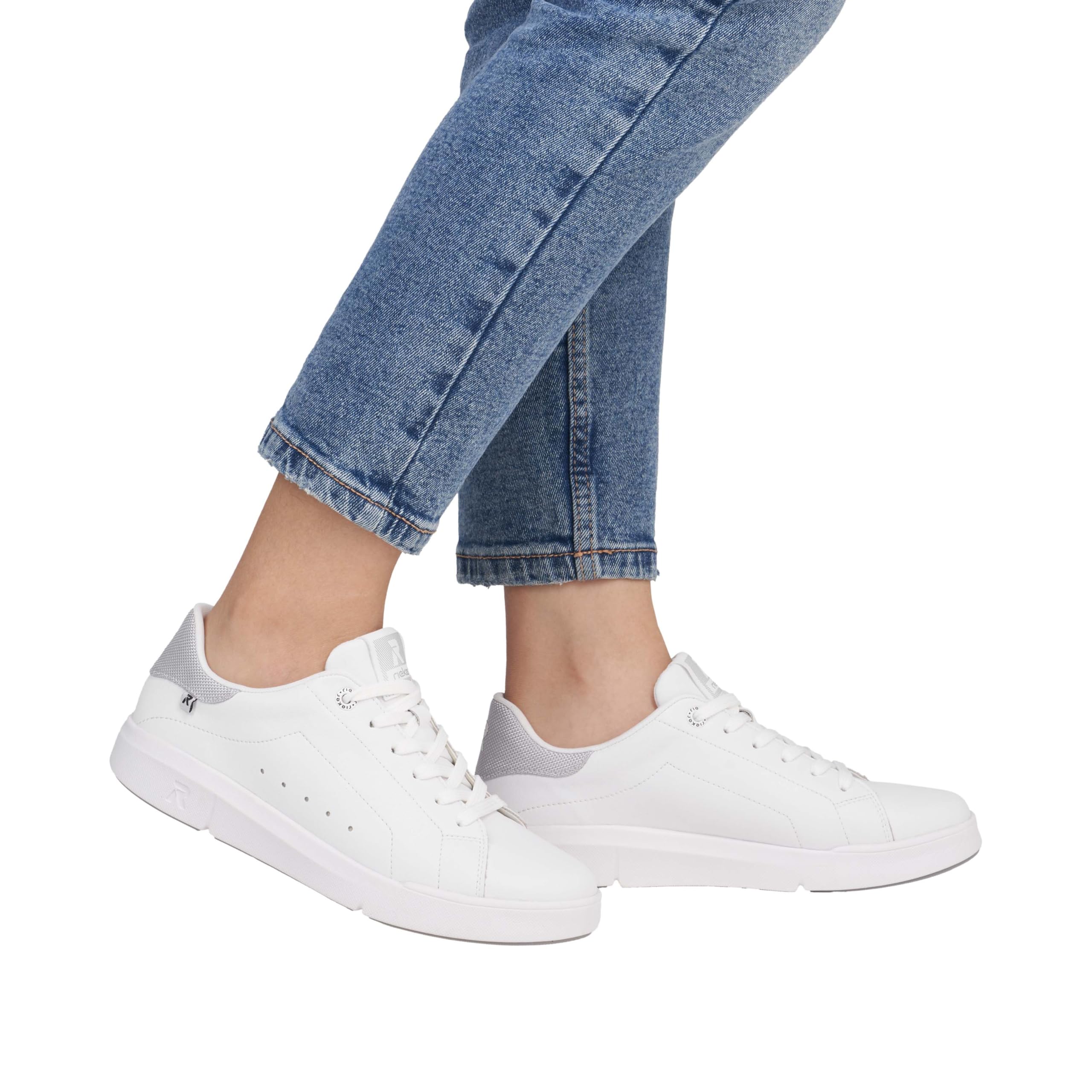 Rieker Damen Halbschuhe Damen weiß-kombiniert