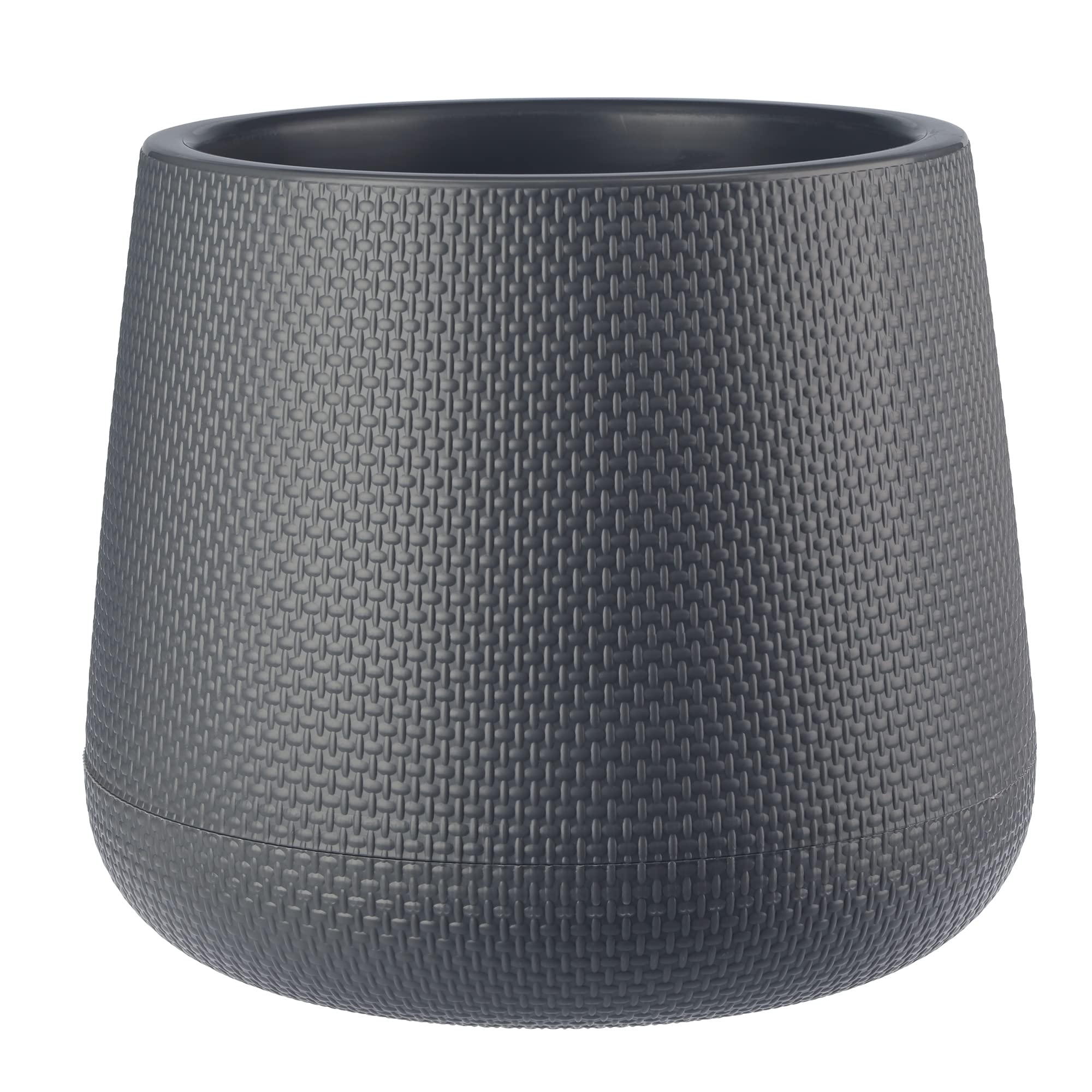 VERDENIA Agate Macetero Ligero de diseño, Maceta Decorativa para Plantas para Interior y Exterior, Maceta de plástico, Redonda, Muchos Colores, Muchos tamaños, 17 cm, 23652 Gris