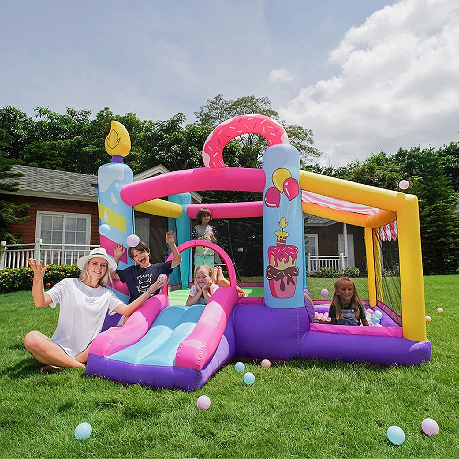 château Gonflable, Maison de Rebond Gonflable, installations Jeu, château, Salle Saut spacieuse, Rapide et Pratique