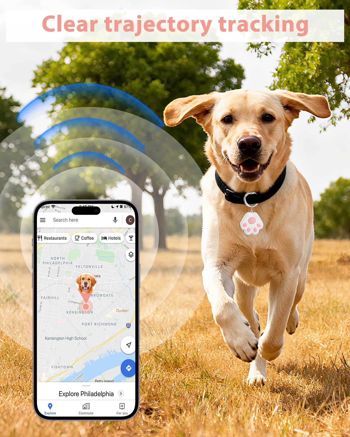 Pet GPS Tracker for Dog and Cat: Dogs and Cats Small Tracking Tag for Android and iOS with No Subscription No Fee - Smart Pets Trackers Waterproof Dustproof Extra Long Usage Life of 180 Days - image 4
