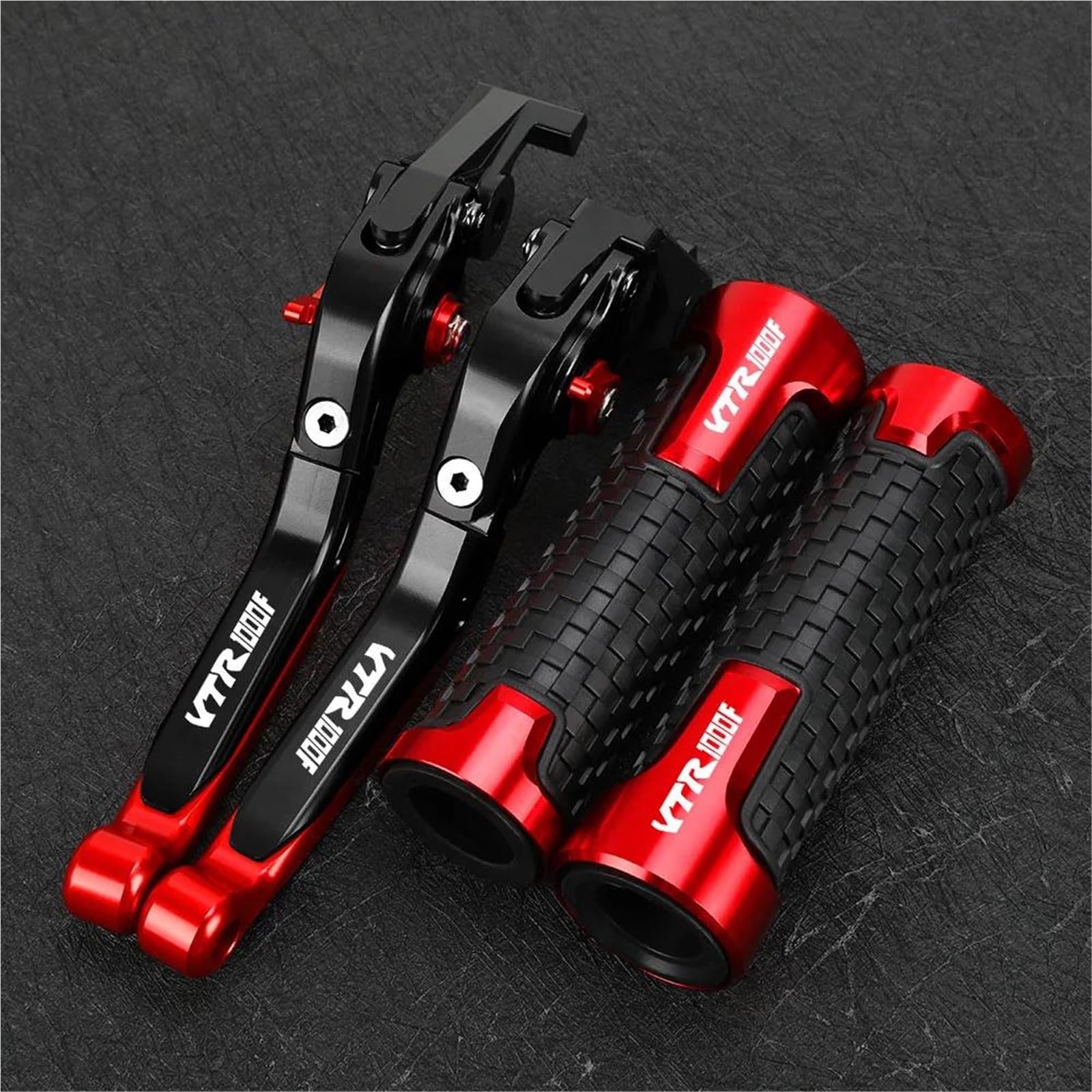 Tgvselpj Red 1 Motorcycle Part Motorcycle Folding Extendable Clutch Levers Brake Adjustable Handle For H-Onda Vtr1000f Firestorm 1997-2007(Red 1)