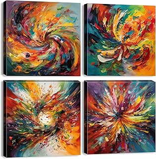 26 Simple Accent Wall Ideas That Make A Big Difference 156 Colorful Abstract Wall Art Multi Color Graffiti Canvas Pictures Bedroom ...