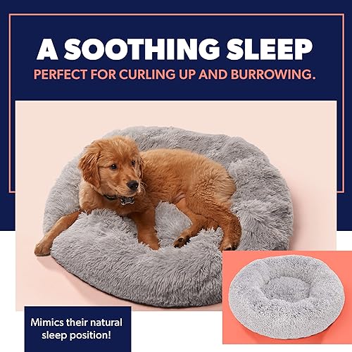 Miniatura 4 de Active Pets Cama de dona para perro, grande de 36 pies (gris)