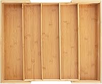 Vista 1 de Totally Bamboo Expandable 5-Compartment Drawer Organizer, Expands from 13 to 22" Wide