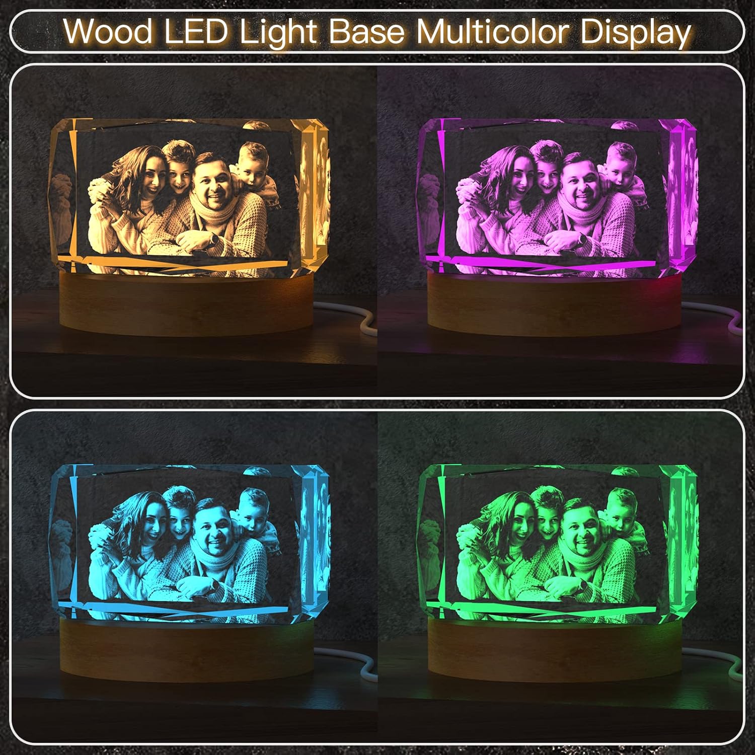 3D Crystal Photo, Personalized Gifts for Her, Him, Mom, Dad, Women, Men, Engraved Glass Picture, Landscape, S