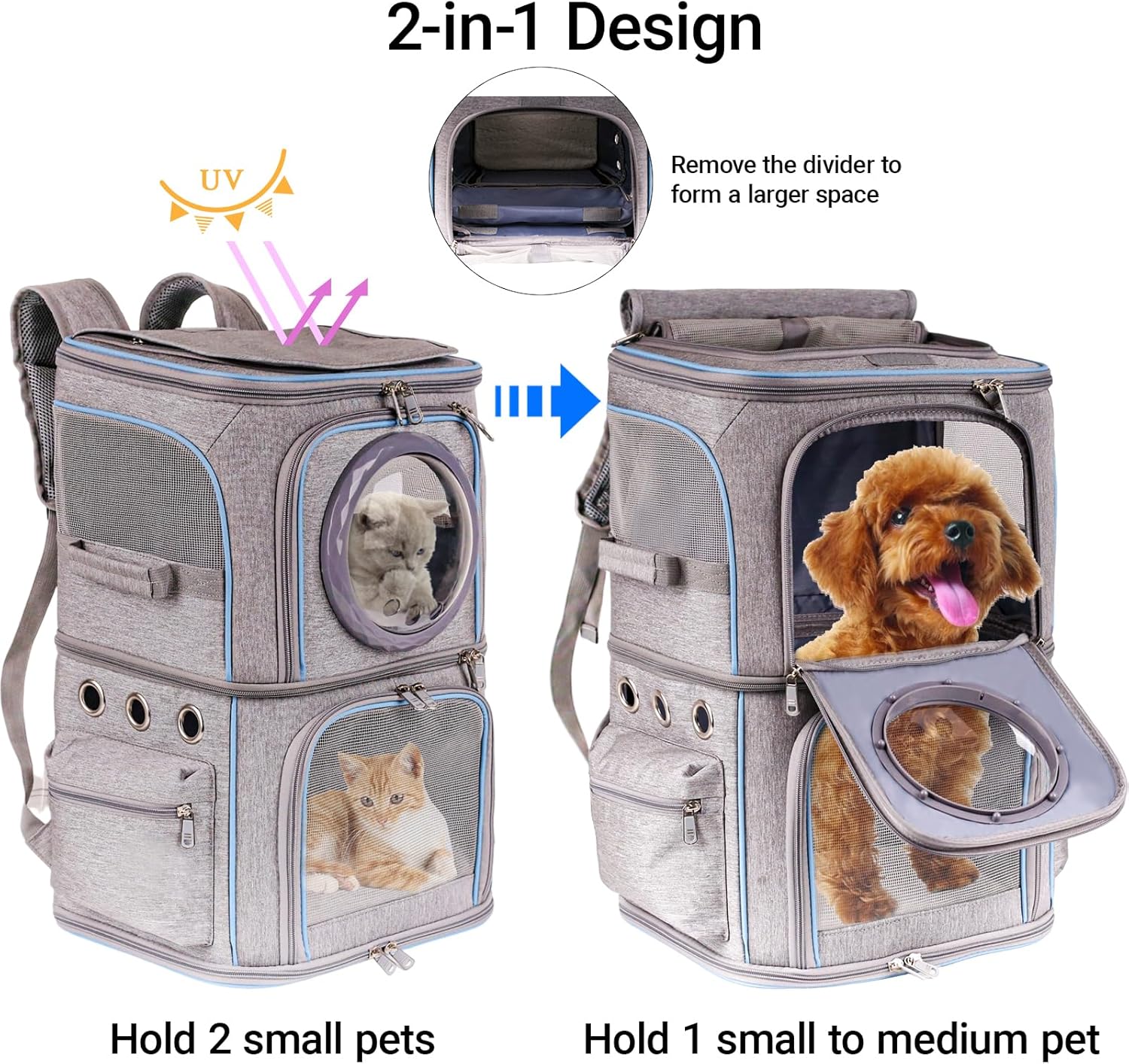 Discover the Ultimate 2-in-1 Pet Carrier Backpack: Perfect for Your Feline Friends or Canine Companion!