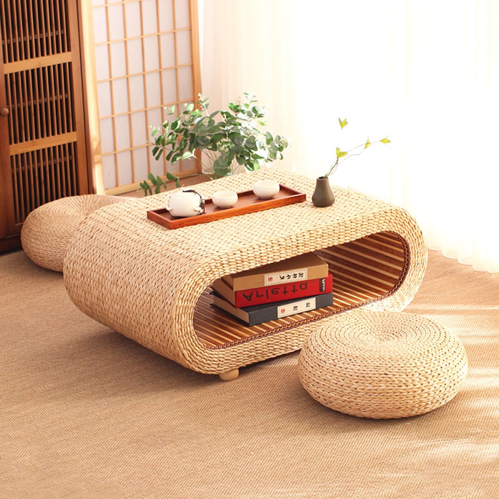 Table basse carrée moderne et épurée de style campagnard avec grand espace de rangement dissimulé, table d'appoint idéale pour les petits espaces, parfaite pour le salon, la chambre ou le bureau (80