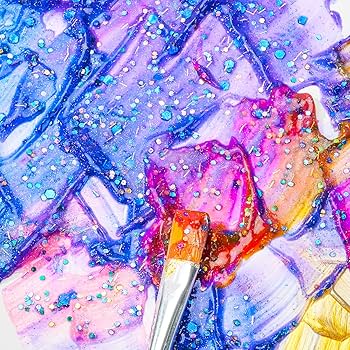 Amazon | アクリル絵の具 アクリル顔料 輝く6色セット 速乾 耐久