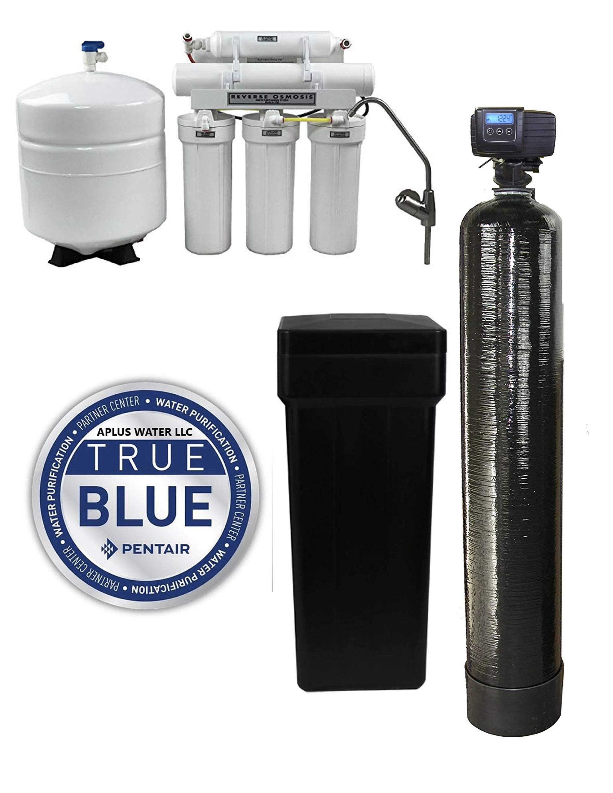 Fleck 5600 SXT Metered Softener 48,000 Grain and Reverse Osmosis System (48,000 Grain 1 Inch Bypass)