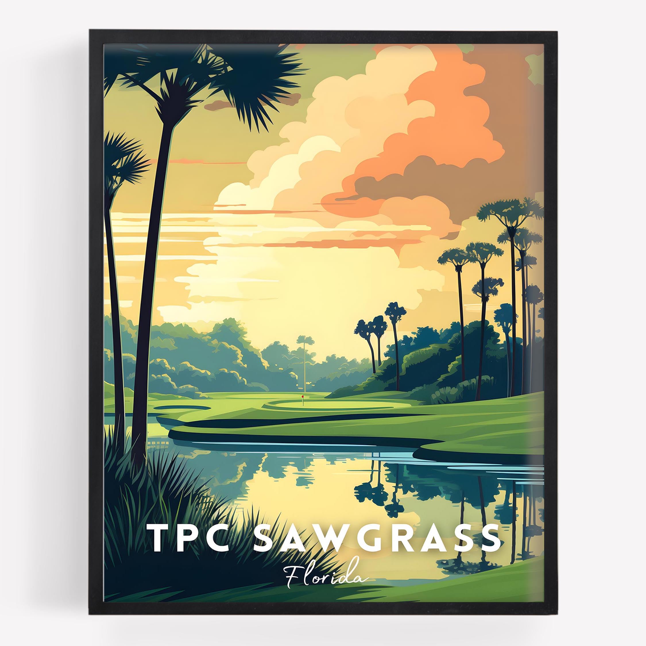Golf Course Premium Giclee Fine Art Prints - Augusta Pebble Beach Pinehurst Golf Course Posters Golf Wall Art