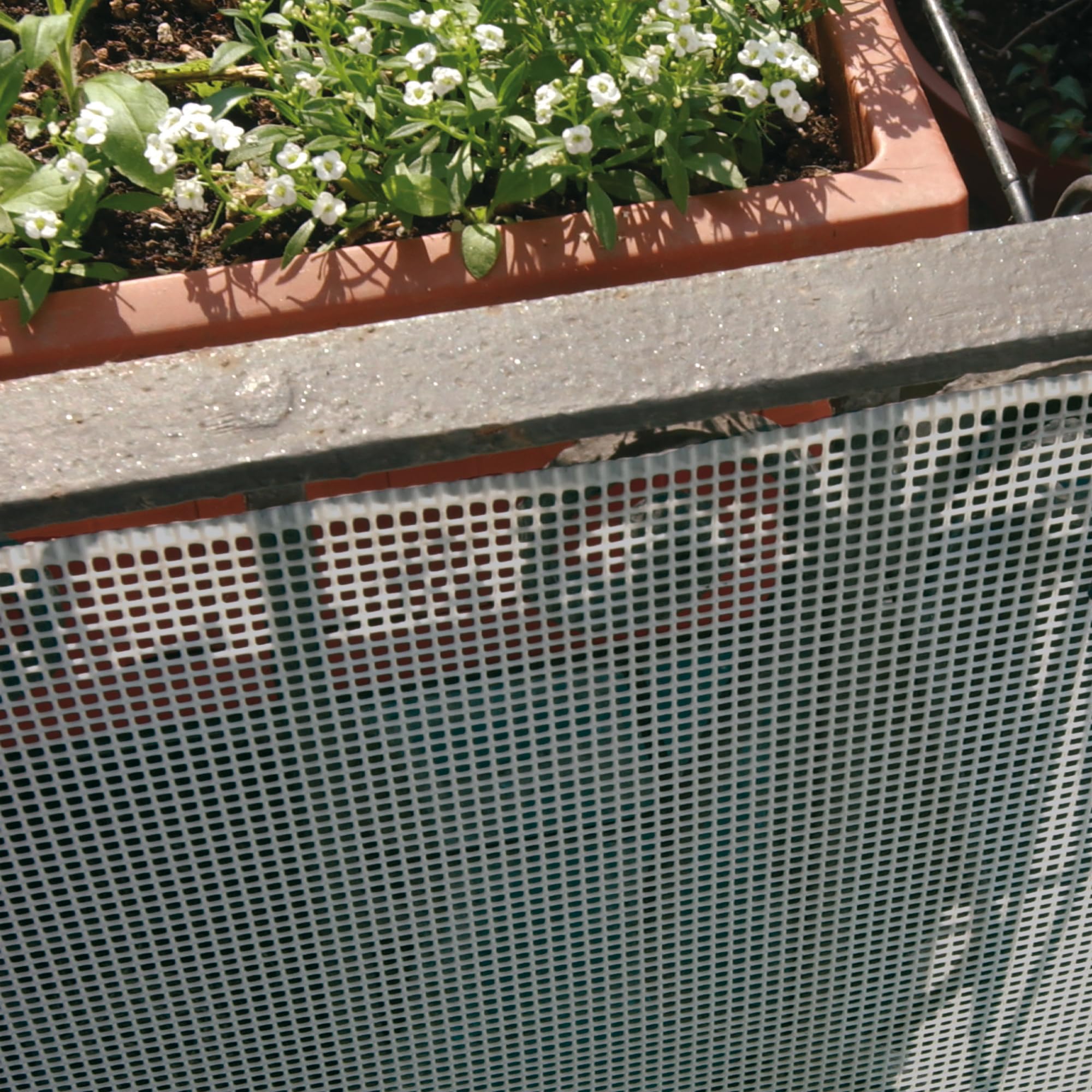 Tenax Quadra 05 Argento 1,00 x 5 m, Rete Protettiva in Plastica per Balconi, Cancelli e Recinzioni