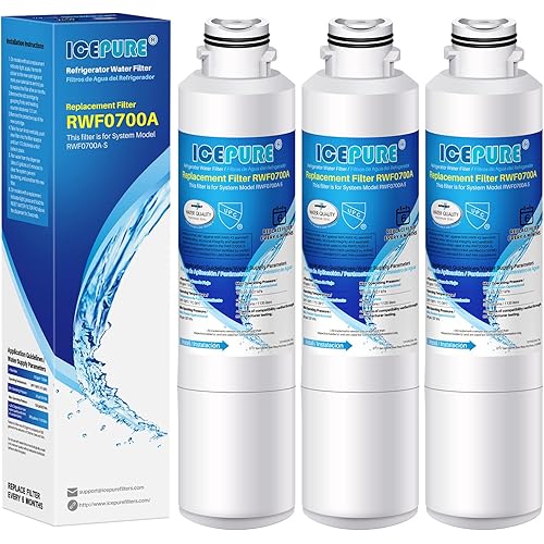ICEPURE DA29-00020B Samsung Refrigerator Water Filter Replacement for DA29-00020A/B, HAF-CIN/EXP, RF28HFEDBSR, RF263BEAESR, RF263TEAESG, RF28HDEDBSR, HAF-CIN, RF4287HARS,RF4267HARS,DA97-08006A 3PACK