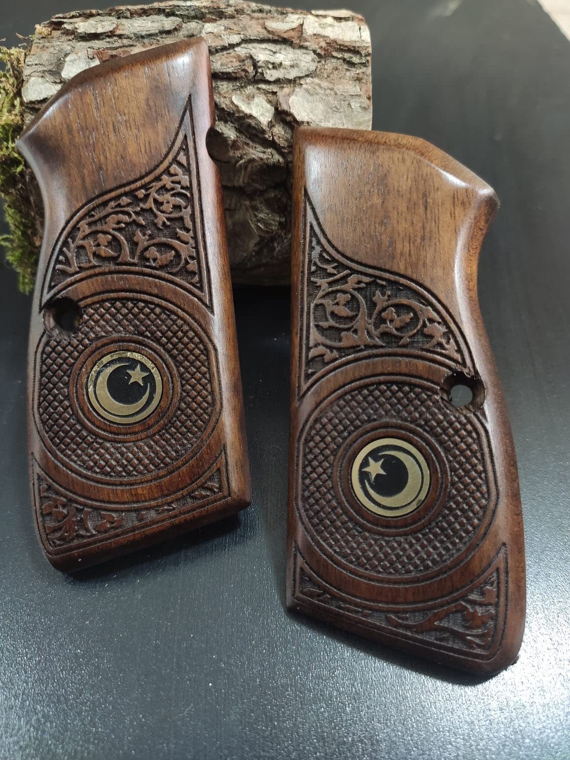 ZIB GRIPS Browning HP 14 Wood Grips - Handmade Beech Wood For Hi