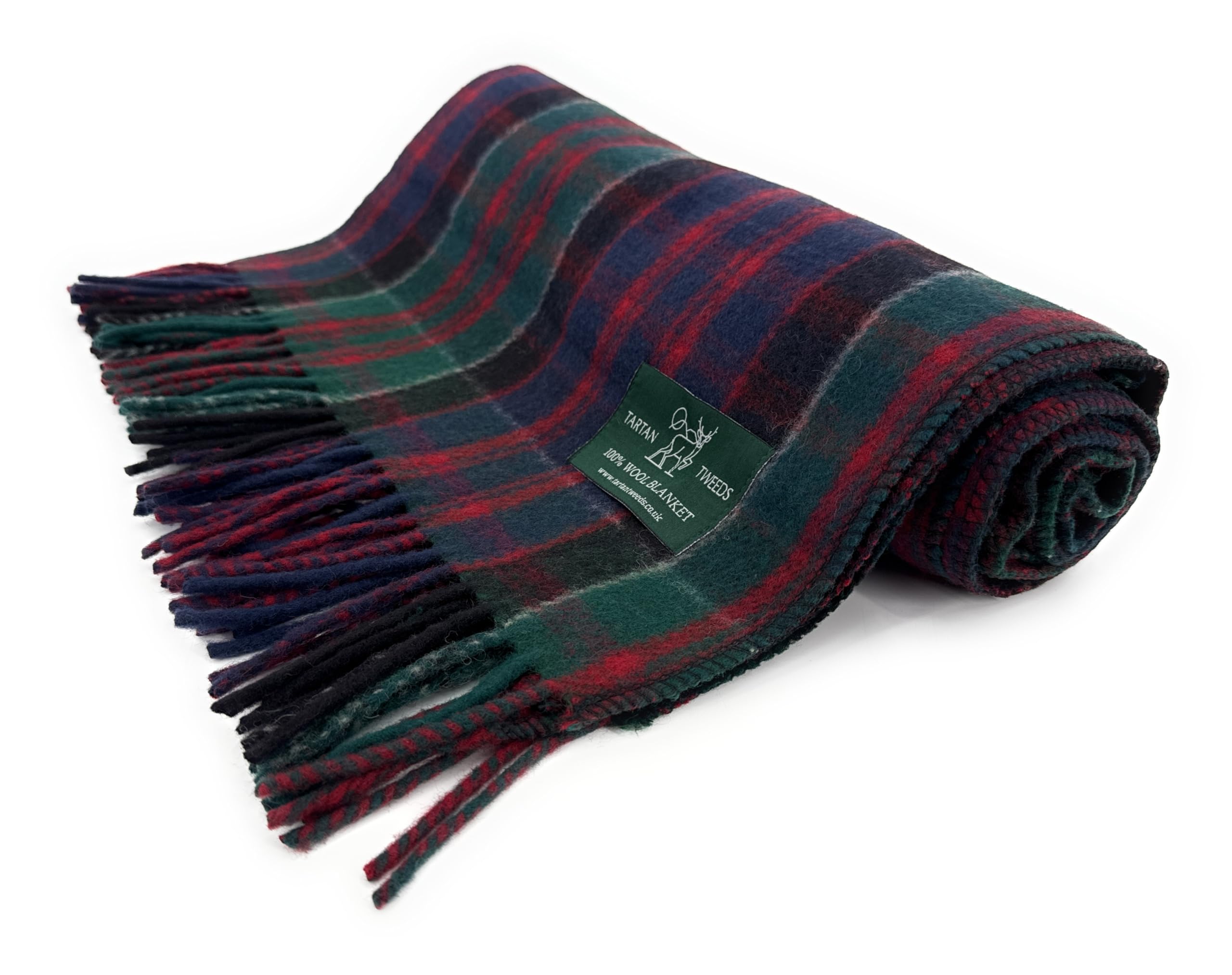 Tartan Travel Knee Throw Blanket 100% New Wool 172cm x 78cm (MacDonald Of Clanranald) โ image 1
