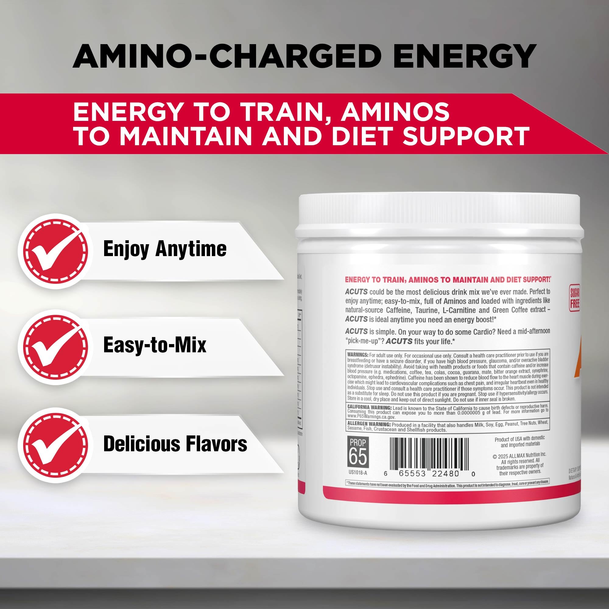 Amazon.com: ALLMAX ACUTS Amino Energy Powder with Amino Acids