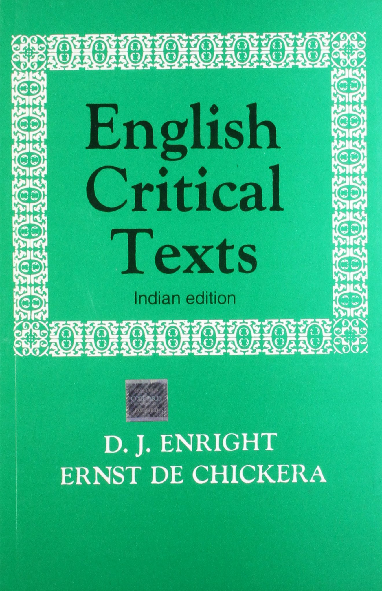 ENGLISH CRITICAL TEXTS