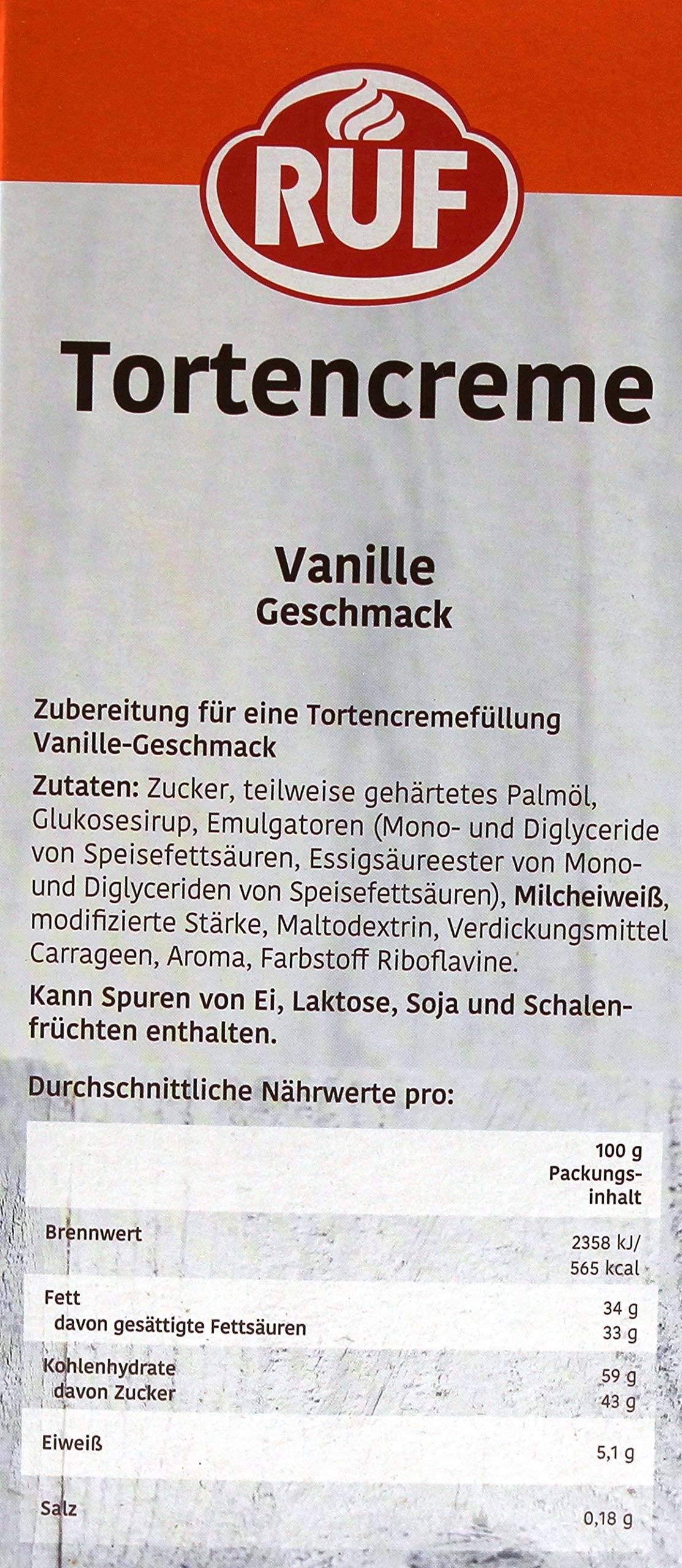RUF Tortencreme Vanille, 5er Pack (5 x 1 kg)