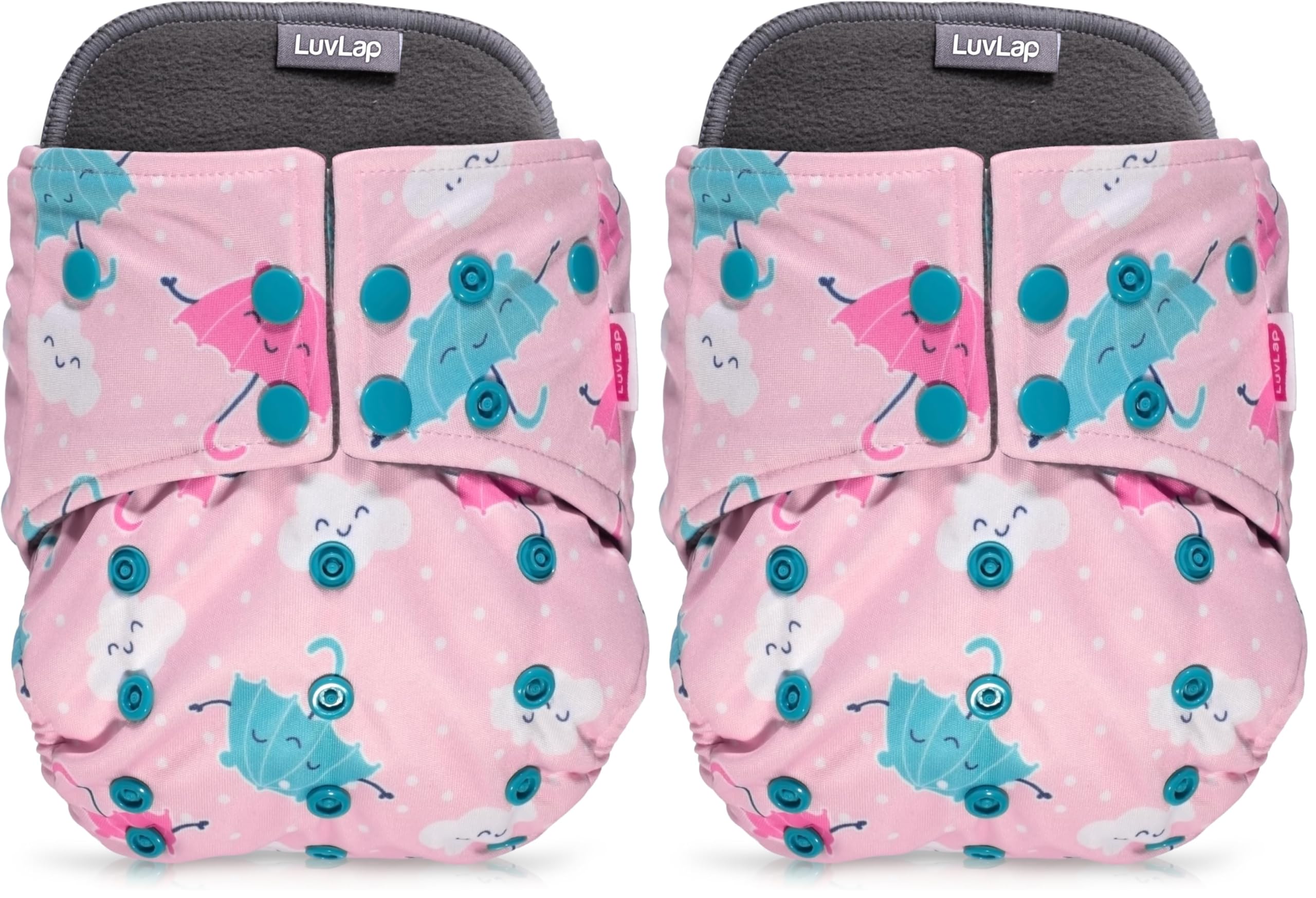 LuvLap Reusable Baby Cloth Diaper, Double Leak Guard, High Absorption, Quick dry, Stain-Proof Comfort & Protection, 3m+, adjustable waist & height with snap buttons, Absorbent insert, Pink Umbrella-image-35