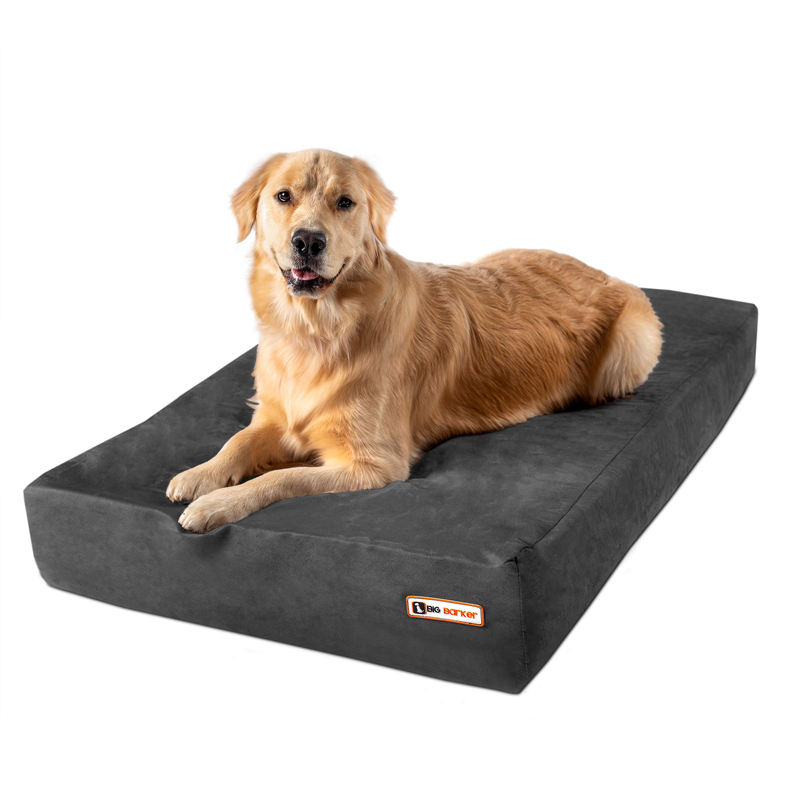 Photo 1 of Big Barker 7" Pillow Top Orthopedic Dog Bed for Large and Extra Large Breed Dogs (Sleek Edition) (Large (48 x 30 x 7), Charcoal Gray) Large (48 x 30 x 7) Charcoal Gray