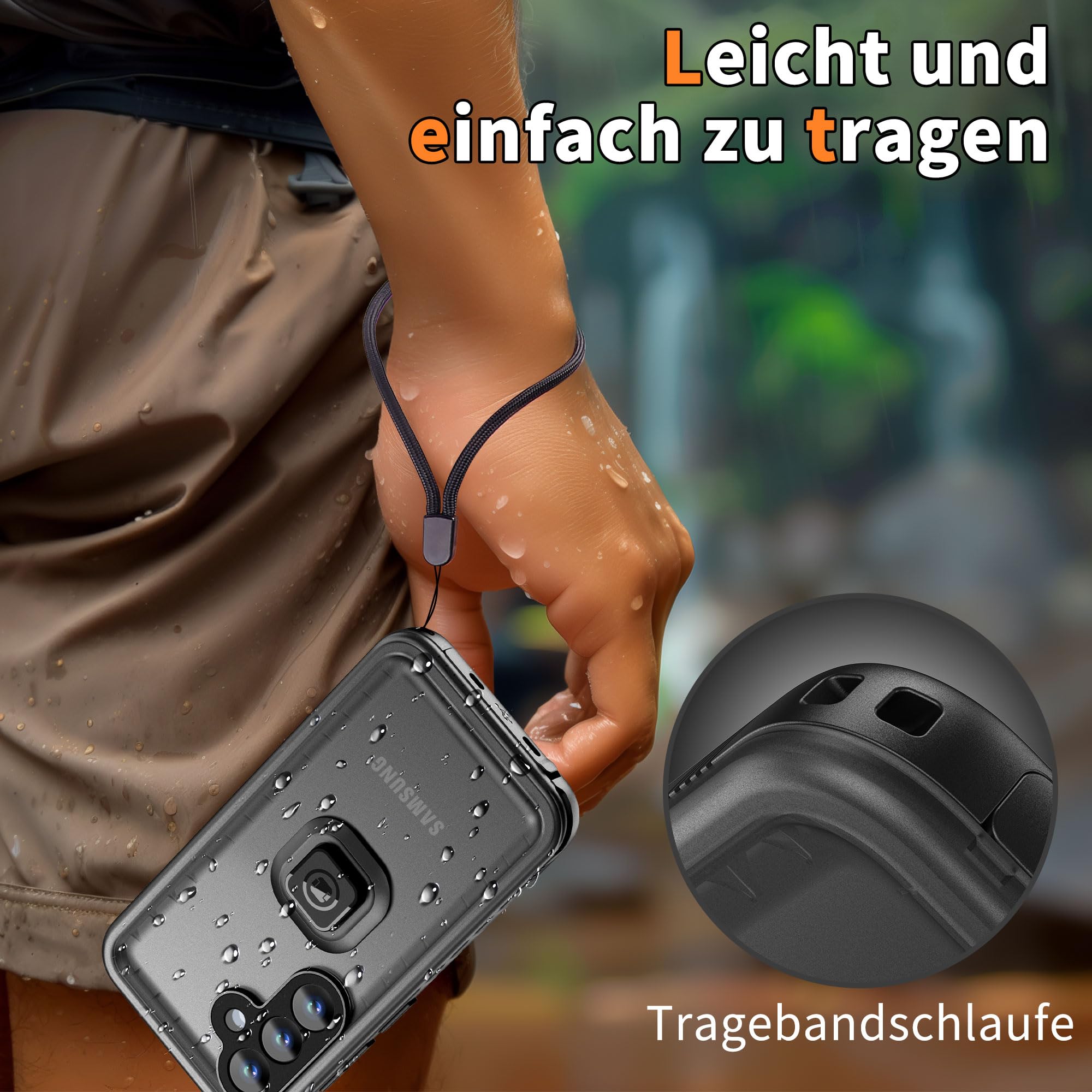 Cozycase 1S-Kn. Wasserdicht Handyhalterung Fahrrad Für Samsung Galaxy S26 | Anti-Diebstahl Hülle Handy Halter Motorrad Lenker Rennrad Mtb Ebike Bike Phone Holder Mount Fahrradhalterung IP68 Waterproof