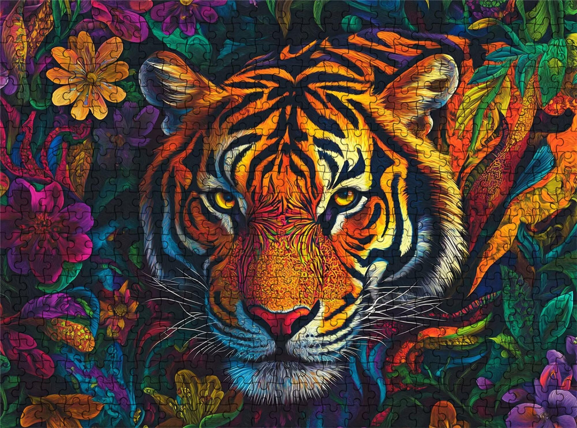 Puzzle 2000 sztuk tygrysów zwierząt (2), drewniane puzzle XXL 99,5 x 70,5 cm, puzzle dla dorosłych, pakowane z doskonałą pielęgnacją, stymuluje pamięć i koncentrację, puzzle 2000, pomysł na prezent