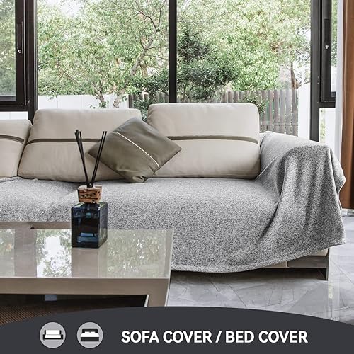 Miniatura 10 de KAWAHOME - Manta de punto para verano, ligera, transpirable, peluda, de jersey para sofá o cama