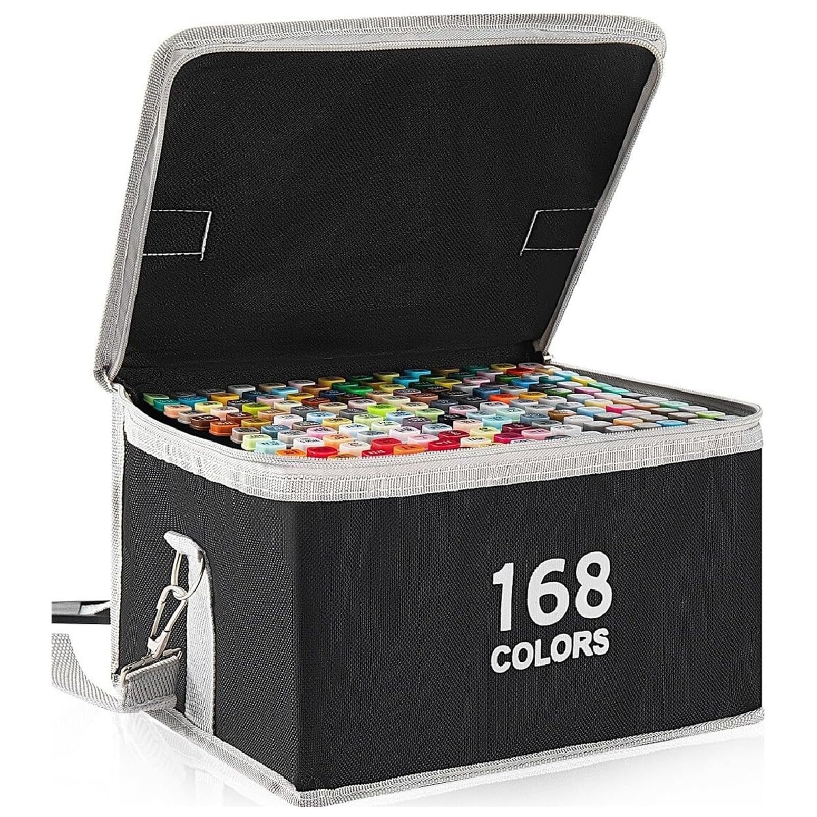 M.J COMFY-LIFE Alcohol Markers Permanent Marker Pens, Dual Tip Artist Marker Set with Carrying Bag, Quick Dry Oil-Based Markers for Drawing, Sketching, Illustration & Design (168 Colors)