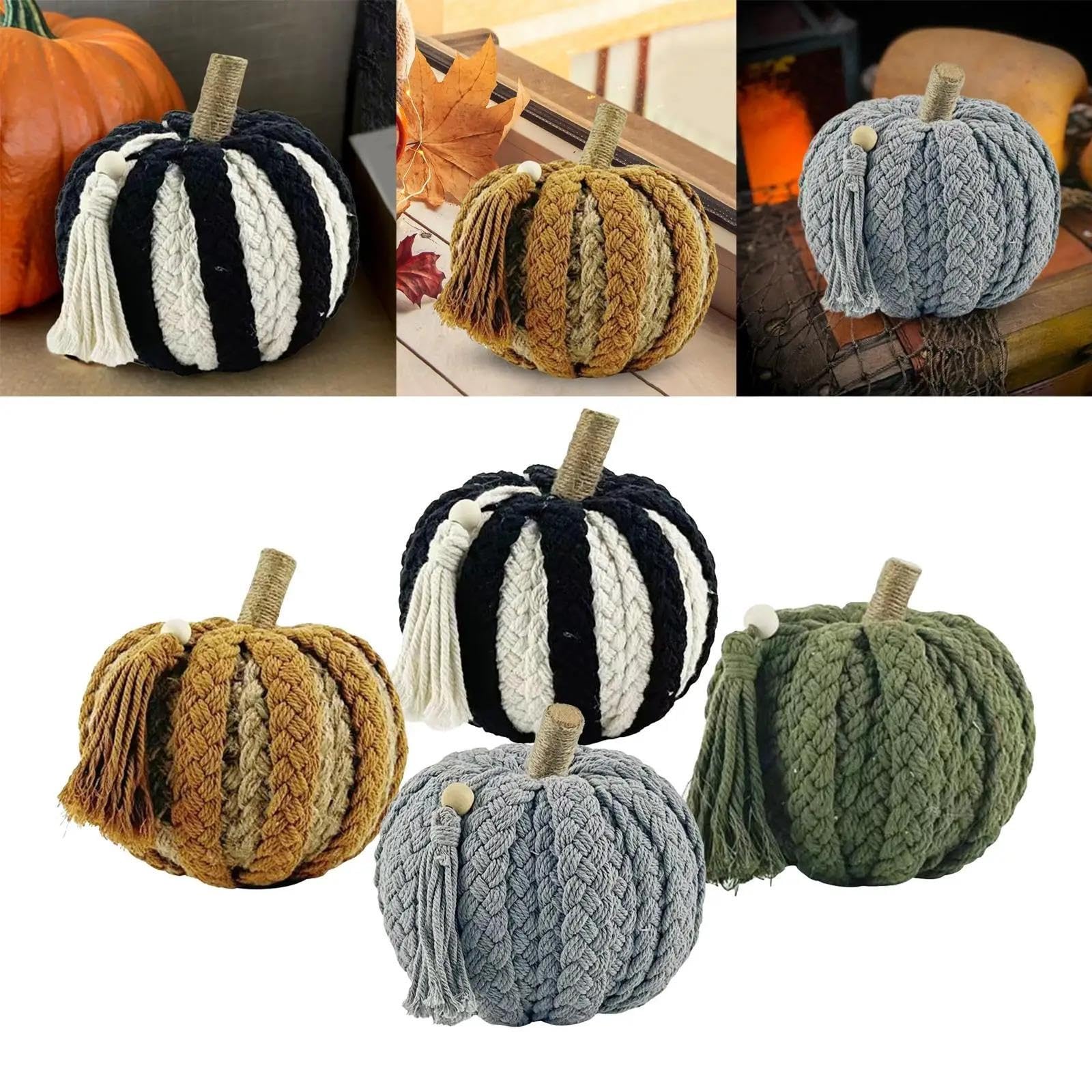 Calabazas Artificiales Calabazas Artificiales Tejidas a Mano