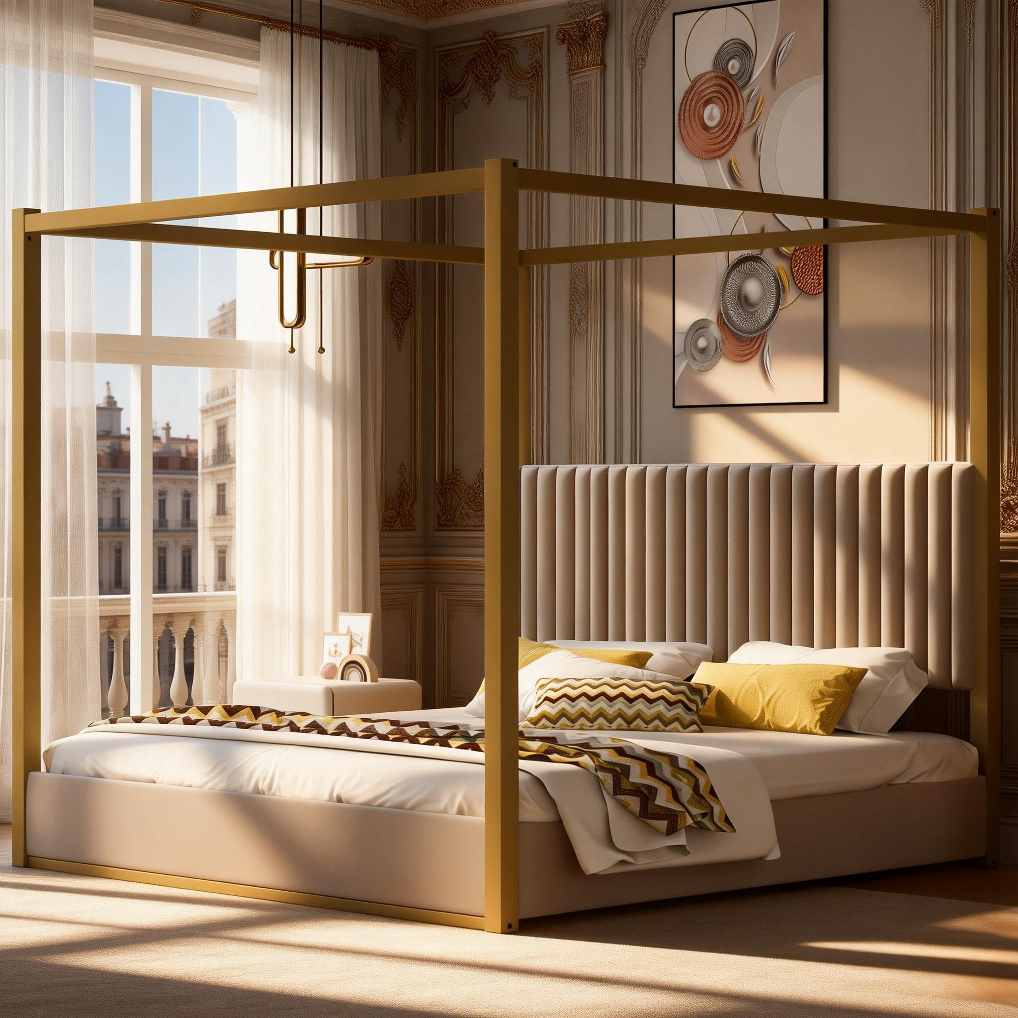 HRJHLucky King Size Canopy Bed