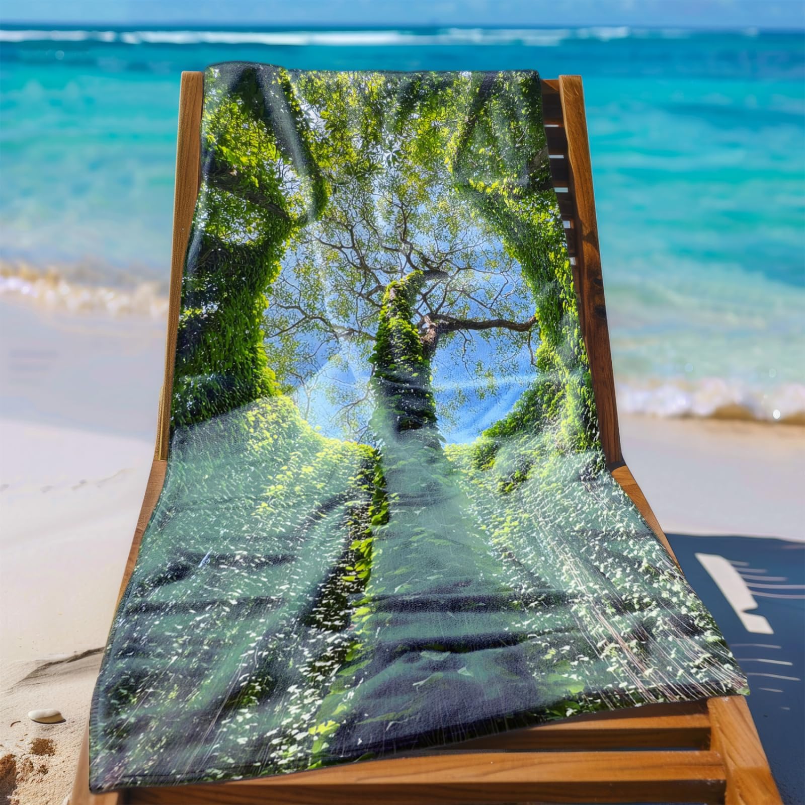 Générique Serviette de Plage 90X180 Arbre Vert