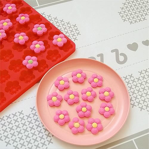 Miniatura 4 de Moldes de silicona con forma de corazón y flor para chocolate, caramelos, gomitas de queso crema, moldes pequeños para derretir cera, moldes para