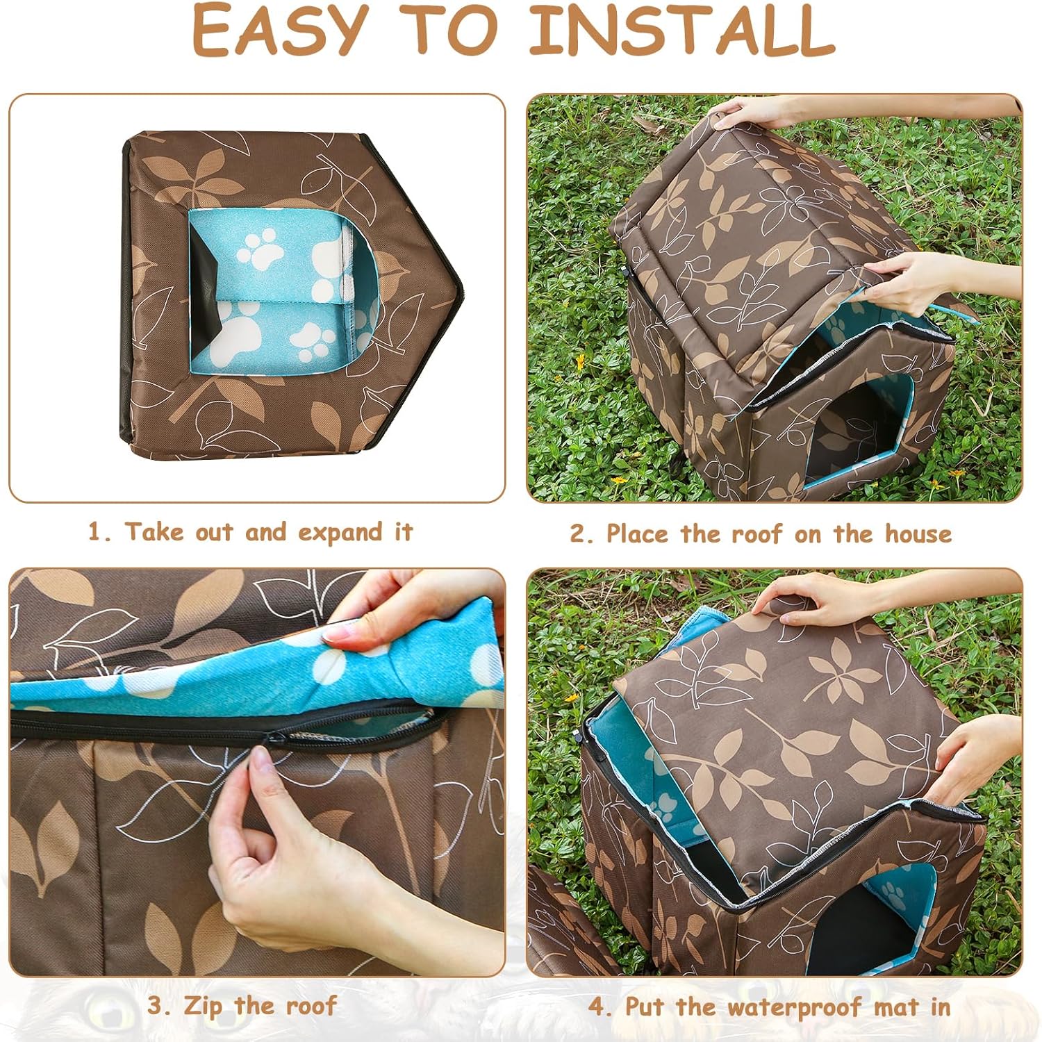 Ultimate Shelter: 2PCS Weatherproof Cat Houses for Feral Friends!