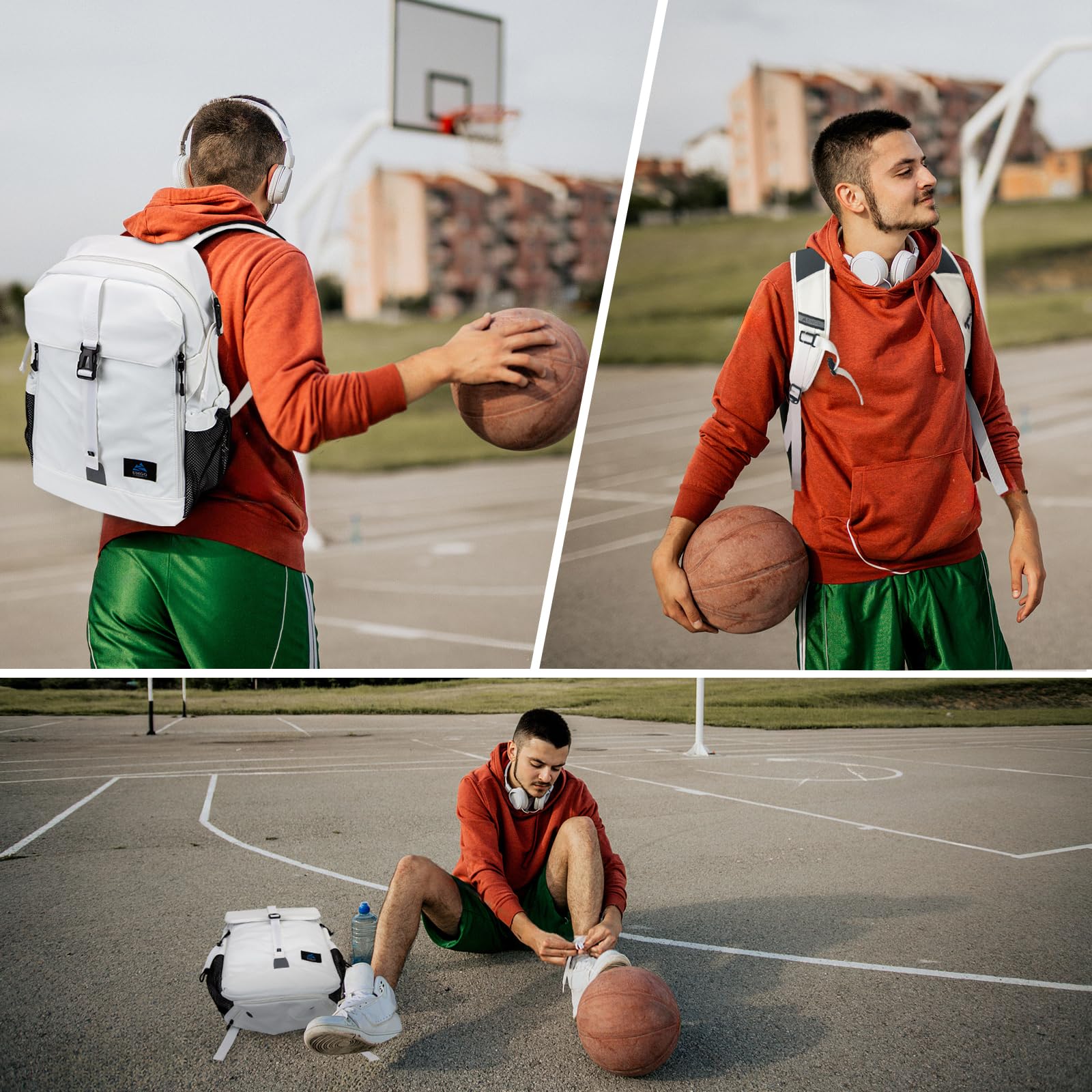 Zaino da Calcio con Scomparto per Pallone e Scarpe Zaino da Basket Grande per Uomo e Donna Adatto per Pallavolo, Calcio
