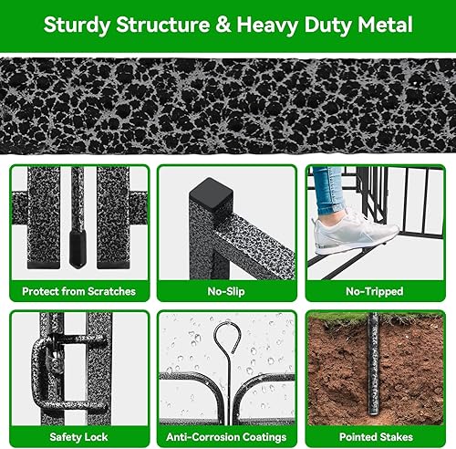 Miniatura 6 de Valla cuadrada de tubo de acero para perros, 12 paneles de 47 pulgadas de altura, antioxidante, resistente, con puertas, portátil, para patio,