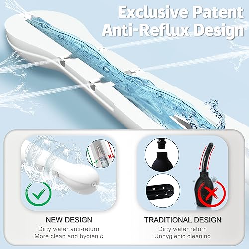 Miniatura 2 de Enema Douche - Bombilla de enema anal con 5 boquillas, kit de limpiador vaginal reutilizable para hombres y mujeres (blanco)